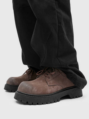 Chaussures Derby à plateforme style rétro vieilli