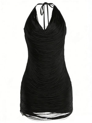 Tassel V-neck Halter Hip-hugging Mini&Short Dresses