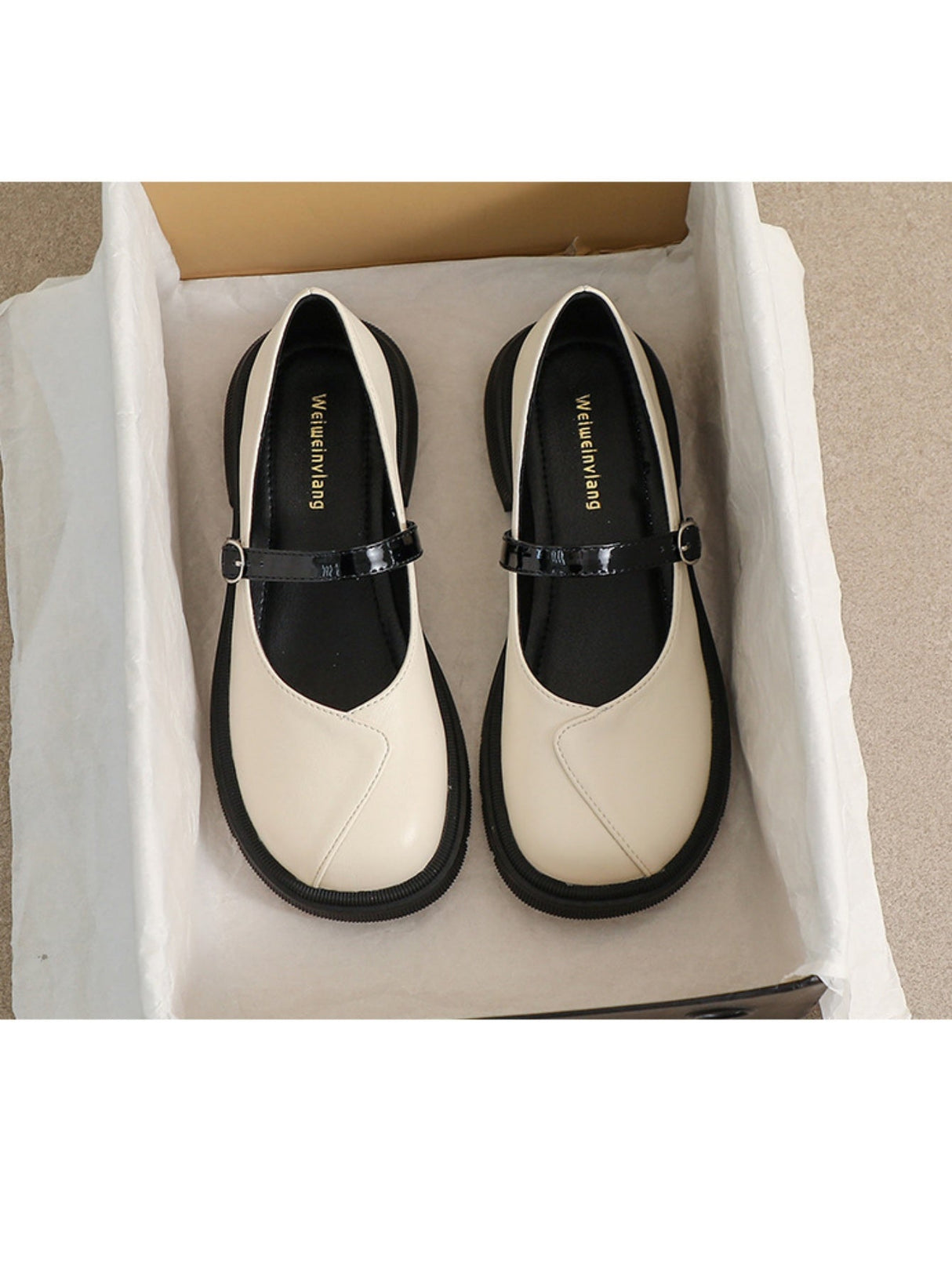 Liber Spring and Autumn Colorblock Women's Mary Jane Shoes