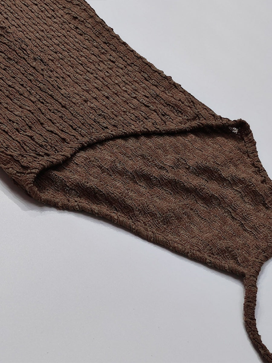 【EXPÉDITION NORMALE】Robes maxi moulantes sans manches à col montant en maille