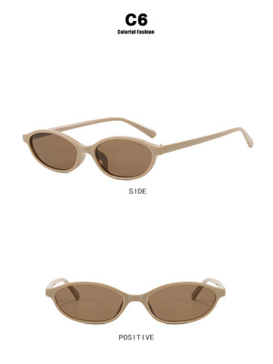 Oval-shaped Small-framed Sunglasses