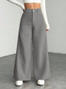 High Waist Loose Slimming Solid Color Wide Leg Pants