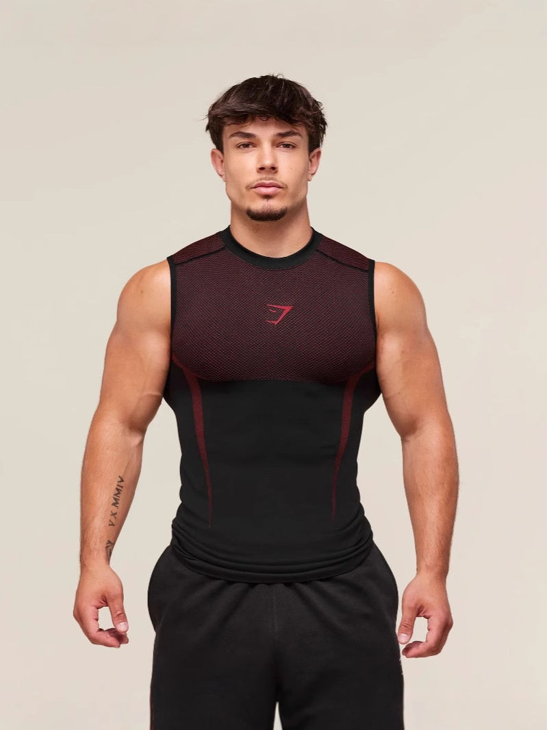 GYMSHARK Fitness Stretch Breathable Tight Tank Tops
