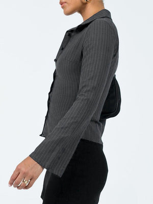 Long Sleeve Buttons Stripes Shirts