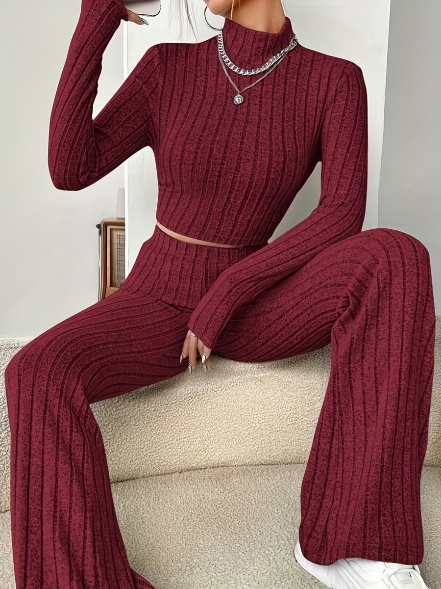 Liber Autumn Women's Solid Color 2-piece Sets