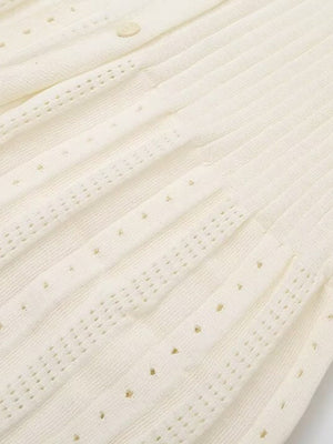 Short Sleeve Buttons Slit Knitting High Waist Workplace Maxi Dresses