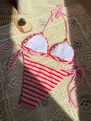 Striped Terry Cloth Sexy Two-piece Bikini