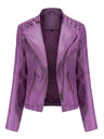 Short Slim Fit Thin Three-dimensional Decoration Leather Jacket