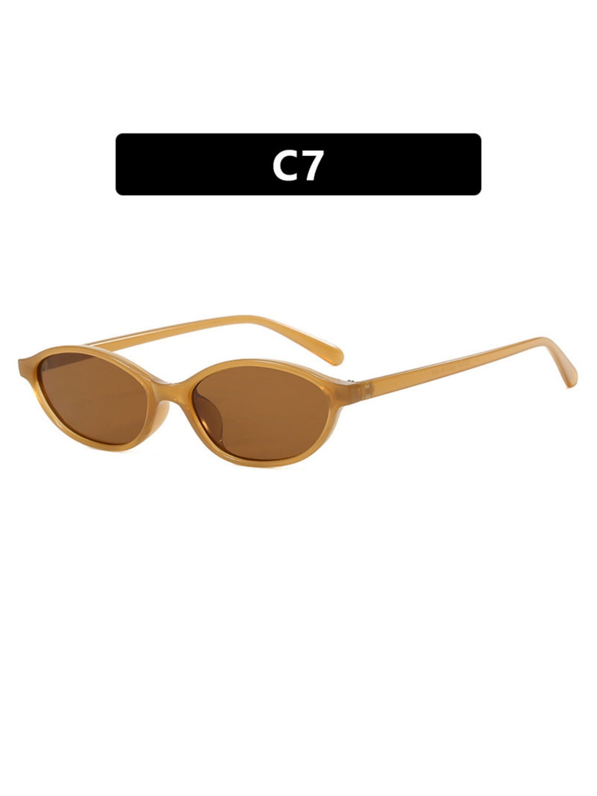 Oval-shaped Small-framed Sunglasses