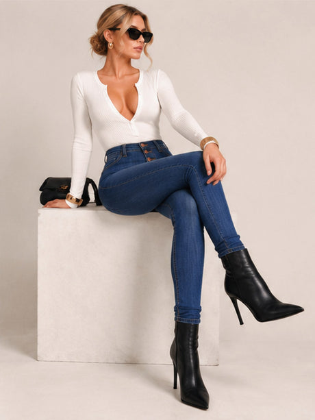 Stretch High-waisted And Slimming Pencil Pants Jeans
