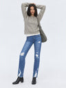 Washed Hole Stretch High-waisted And Slimming Pencil Pants Jeans