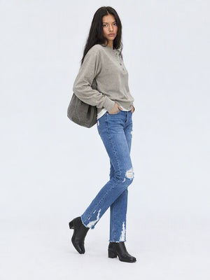 Washed Hole Stretch High-waisted And Slimming Pencil Pants Jeans
