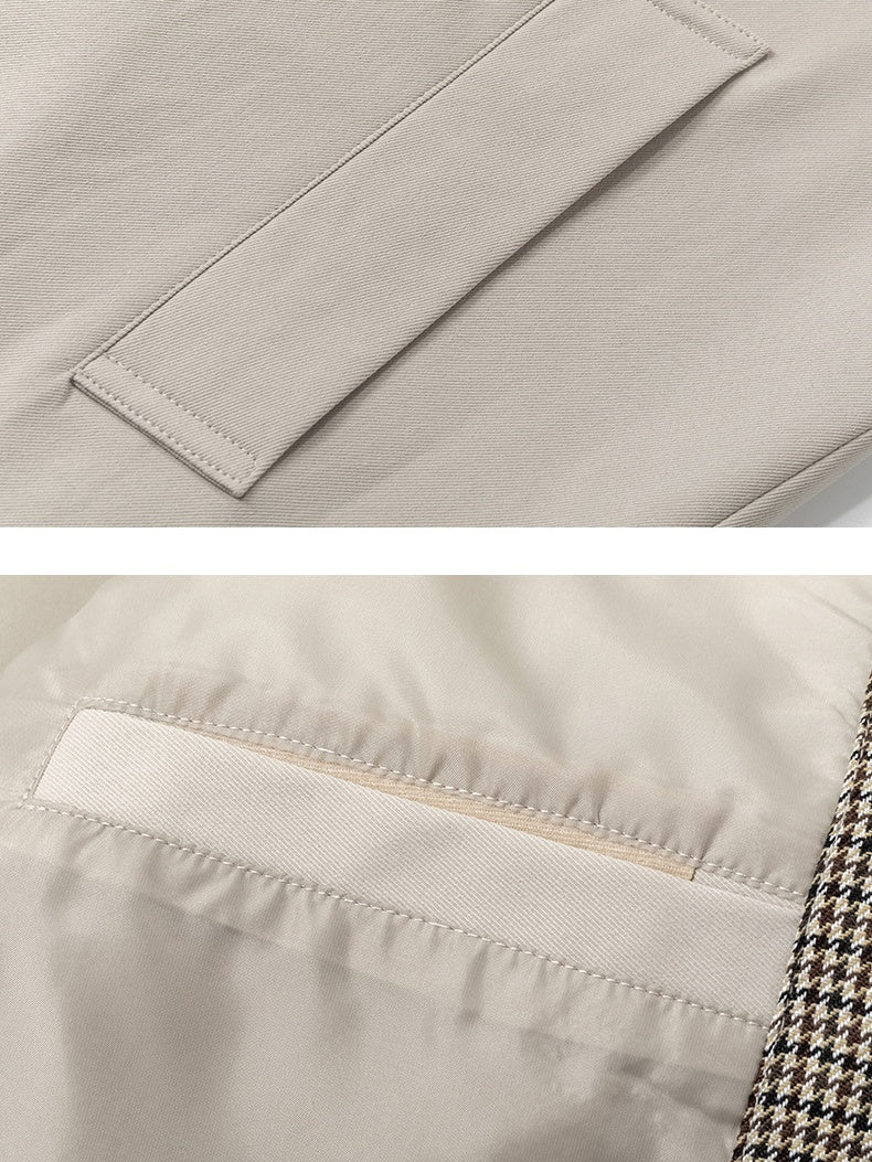 Medium And Long Loose-fit Color-blocked Trench Coats
