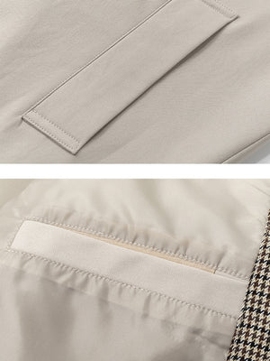 Medium And Long Loose-fit Color-blocked Trench Coats