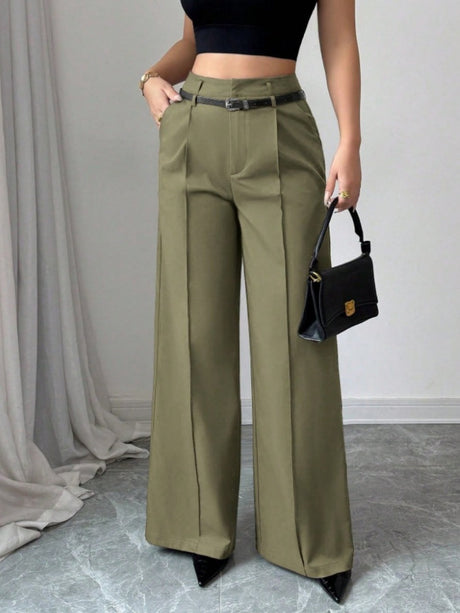 High Waist Loose Straight Pants