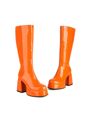 Colorful Platform High-heeled Fashion Mid-calf Boots