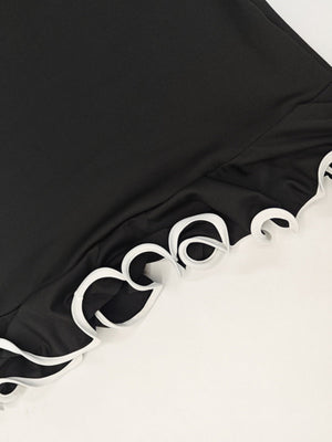 【SHIP AS USUAL】Crew Neck Sleeveless Lotus Leaf Crimping Mini&Short Dresses