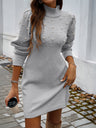 High-neck Bodycon Sweater Short Dress