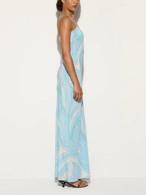 Printed Camisoles Sexy Slit Maxi Dresses