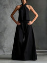 Loose Sleeveless Top And High-waisted Wide-leg Pants Two-piece Set