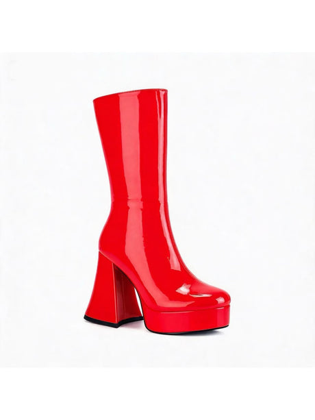 Sequined Platform High-heeled Fashion Mid-calf Boots