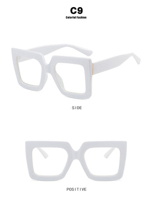 Color-blocked Square Oversized Stylish Glasses