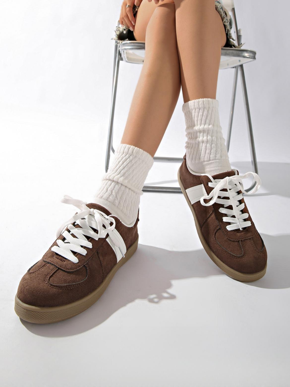 Retro Color-blocked German Training Shoes And Sneakers