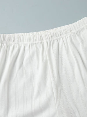 Ensemble de nuit deux pièces à manches longues en maille jacquard ajourée à motif cœur