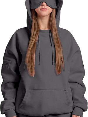 Liber Summer Women's Pocket Solid Color Sweatshirts&Hoodies