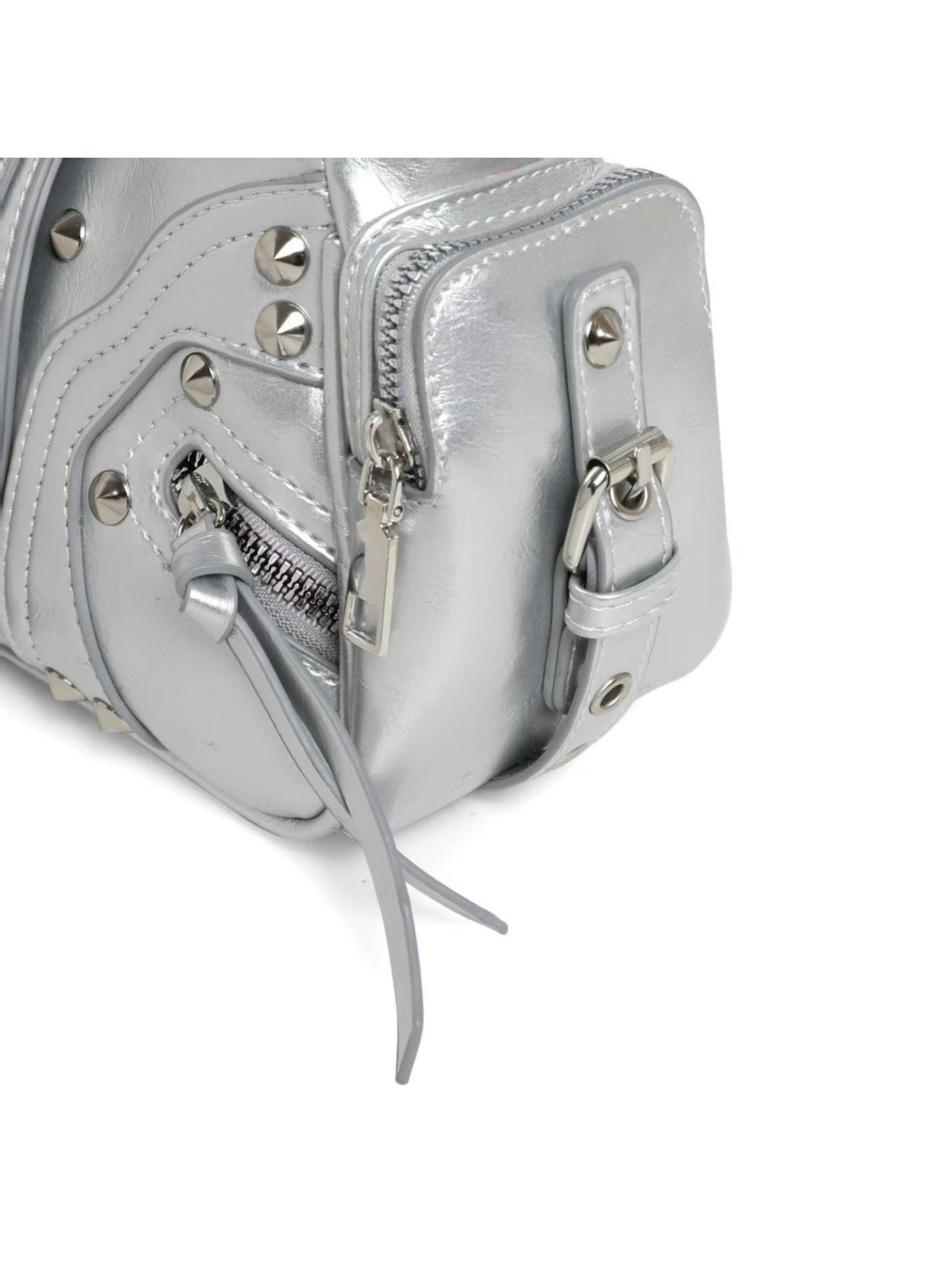 Stylish Leopard Print Edgy Biker Studded Shoulder Bag