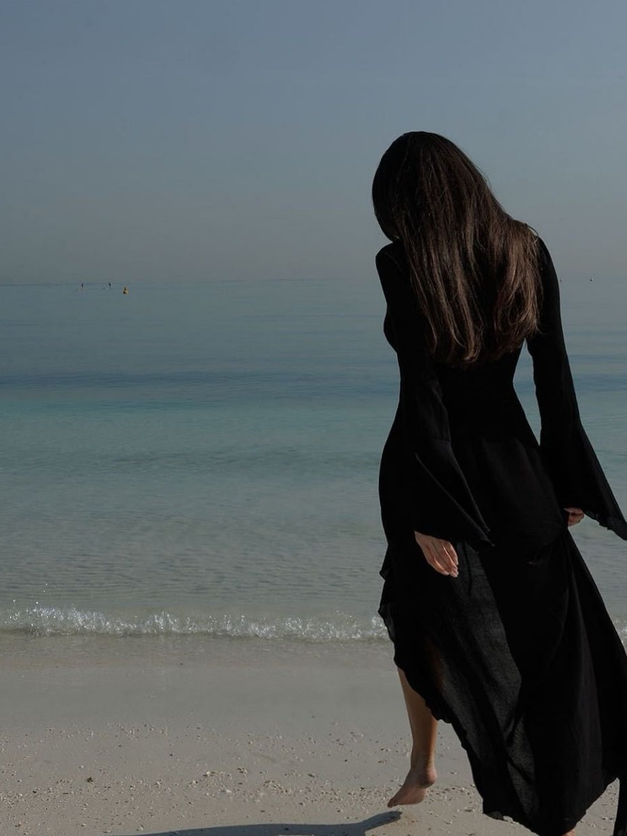 Long-sleeved Ruffled Cardigan Beachwear