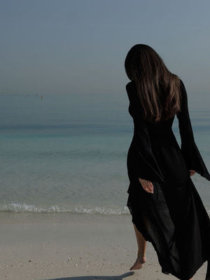Long-sleeved Ruffled Cardigan Beachwear