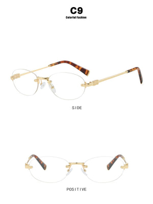 Oval Retro Frameless Sunglasses