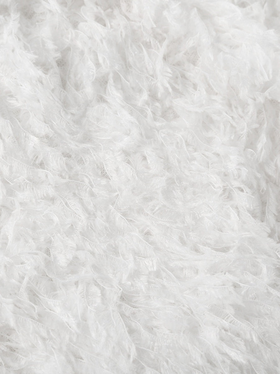 Weiße Mao Mao Shorts, warm und eng anliegend, mit niedrigem Bund