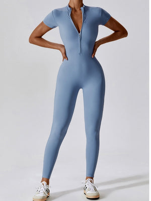 Short-sleeved High Elastic Waist Slimming And Shaping Yoga Fitness Outdoor Jumpsuits/pants