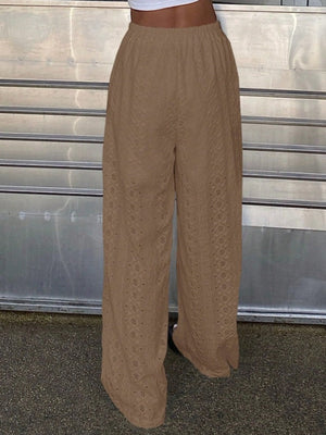 Lace High waist Straight Pants