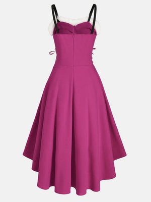 Christmas Parties Bunny Girl Fur Collar Off-shoulder Bow Slip Dress