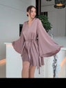 V-neck Thin Strap Nightgown Lazy Style Parties Mini&Short Dresses