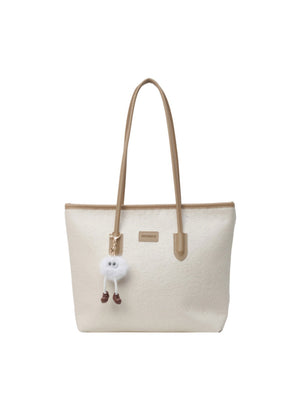 Embossed Color-block Tote Bag