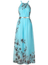 Halter Vacation Printed Maxi Dresses