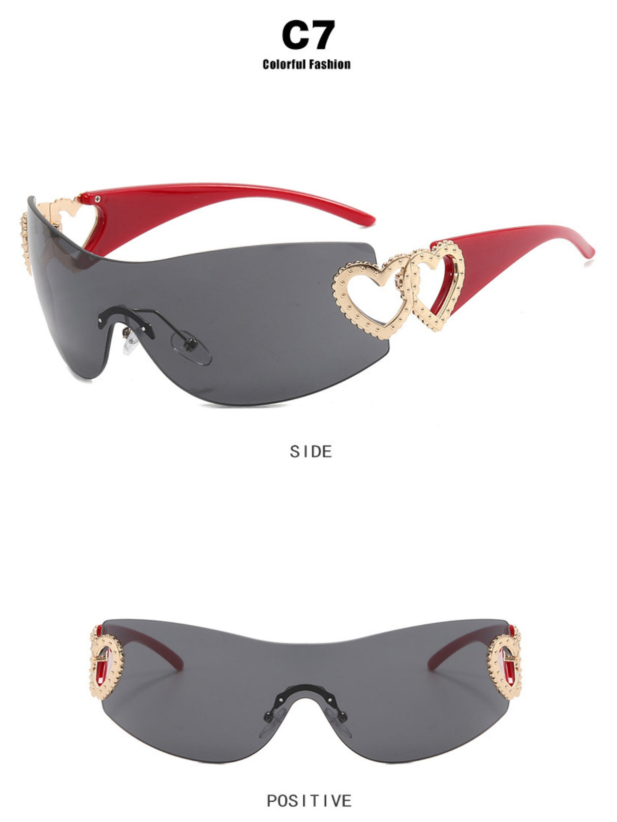 Heart-shaped Frameless Fashion Glasses
