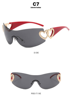 Heart-shaped Frameless Fashion Glasses