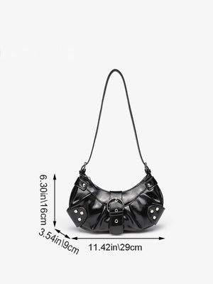 Stylish And Edgy Motorcycle Studded Shoulder Bag