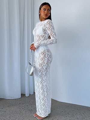 Liber Autumn Women's Lace Lace Maxi Dresses