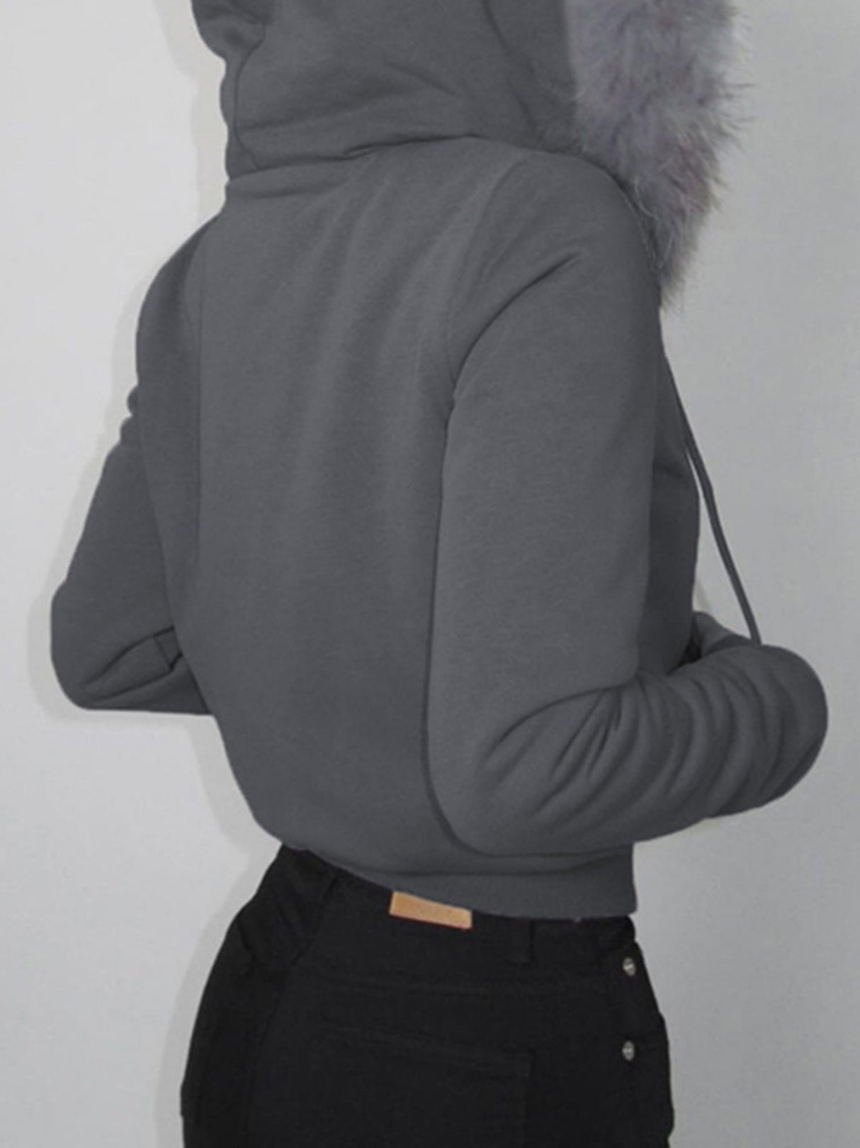 Fleece-lined For Warmth Double-ended Zipper Plush Patchwork Hoodies Jackets