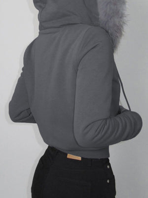 Fleece-lined For Warmth Double-ended Zipper Plush Patchwork Hoodies Jackets