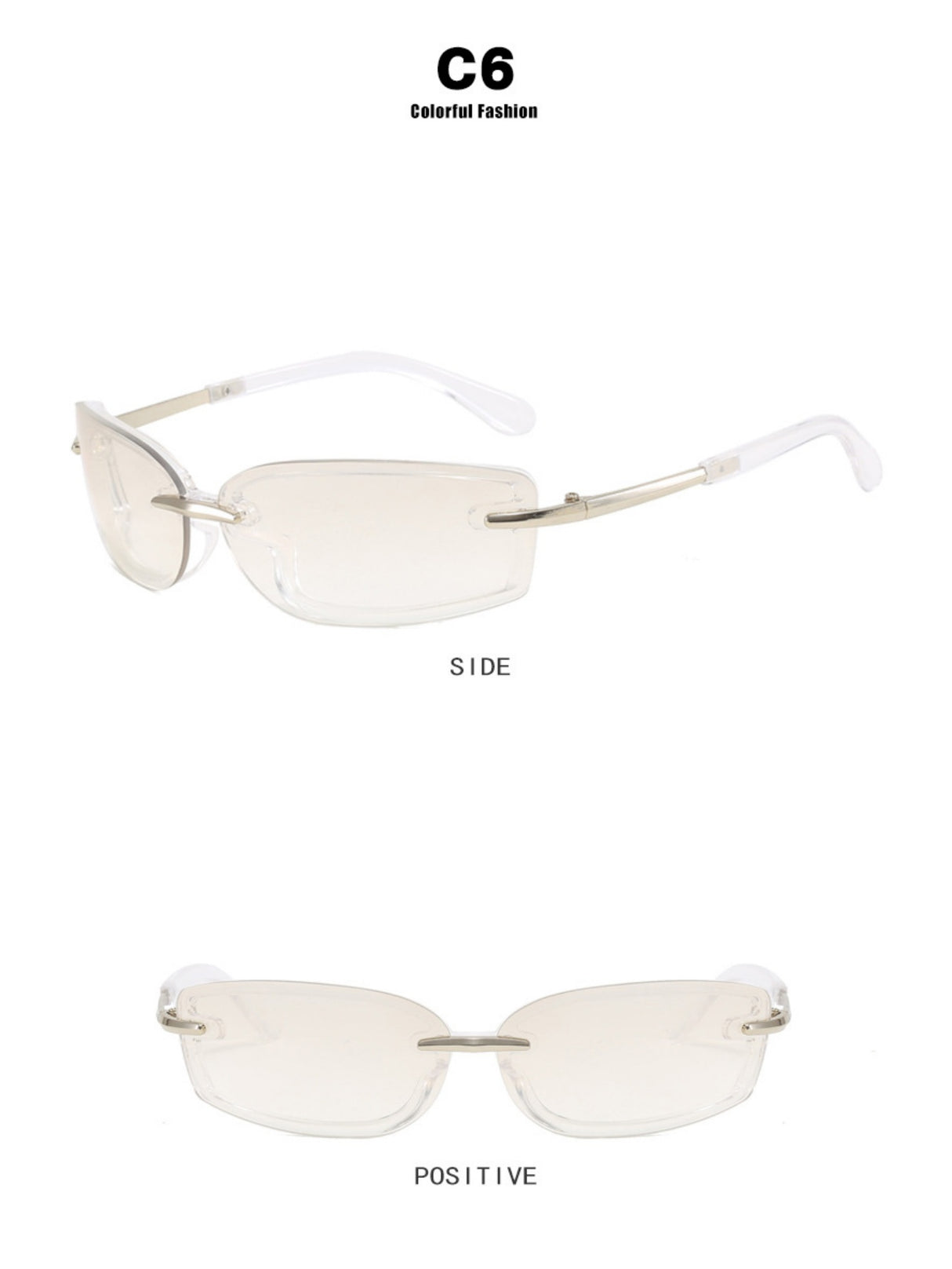 Frameless Square Sunglasses