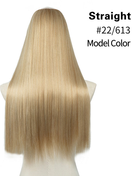 U-shaped Half-head Wig With Seamless Hair Extensions, One-piece Long Straight Wig