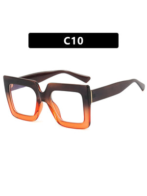 Color-blocked Square Oversized Stylish Glasses