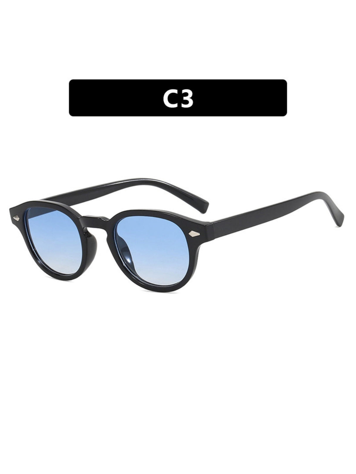 Riveted Arrow Small Frame Oval Sunglasses